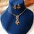 Gold plated green stone kundan necklace set