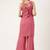 Women  rust rayon & embroidered work straight kurta bottom set