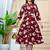 Women  maroon cotton printed & trim work a-line kurta & bottom set
