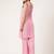 Women  pink rayon & embroidered work straight kurta bottom set