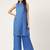 Women  blue rayon & embroidered work straight kurta bottom set