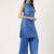 Women  blue rayon & embroidered work straight kurta bottom set