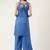 Women  blue rayon & embroidered work straight kurta bottom set