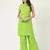 Women  green rayon & embroidered work straight kurta bottom set