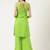 Women  green rayon & embroidered work straight kurta bottom set