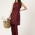 Women  mahroon rayon & embroidered work straight kurta bottom set