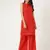 Women  red rayon & embroidered work straight kurta bottom set