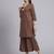 Women  brown cotton khatha & hand work co-ord set (set of 2)