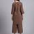 Women  brown cotton khatha & hand work co-ord set (set of 2)