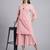 Women  pink cotton khatha & hand work co-ord set (set of 2)