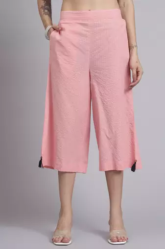Women pink cotton khatha & hand work co-ord set (set of 2)