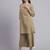 Women  khaki cotton khatha & hand work co-ord set (set of 2)