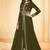 Mehendi Faux Georgette Embroidered Wedding Wear Designer Anarkali Semi-Suit