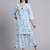 Women  blue cotton printed & hand work co-ord set (set of 2)
