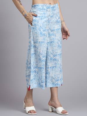 Women blue cotton printed & hand work co-ord set (set of 2) 5