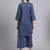 Women  blue cotton printed & hand work co-ord set (set of 2)