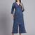 Women  blue cotton printed & hand work co-ord set (set of 2)
