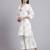 Women  cream rayon printed & hand work co-ord set (set of 2)