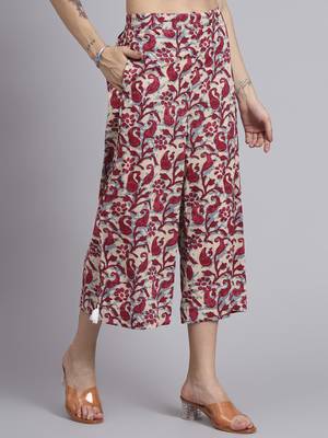 Women red cotton printed & hand work co-ord set (set of 2) 5