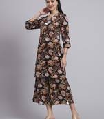 Women  black cotton printed & hand work co-ord set (set of 2)