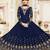 Navy Blue Georgette Embroidered Wedding Anarkali Semi-Suit