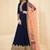 Blue Georgette Embroidered Wedding Wear Designer Anarkali Suit