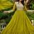 Paroot green georgette with embroidery beads sequins-work  ready to wear gown wtth dupatta