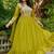 Paroot green georgette with embroidery beads sequins-work  ready to wear gown wtth dupatta
