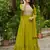 Paroot green georgette with embroidery beads sequins-work ready to wear gown wtth dupatta