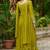 Paroot green georgette with embroidery beads sequins-work  ready to wear gown wtth dupatta