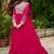 Rani pink georgette with embroidery beads sequins-work  ready to wear gown wtth dupatta