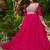 Rani pink georgette with embroidery beads sequins-work  ready to wear gown wtth dupatta