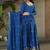 Royal blue chinnon anarkali   embroidery zari sequins-work with  dupatta full stitch