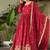 Maroon chinnon anarkali   embroidery zari sequins-work with  dupatta full stitch