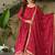 Maroon chinnon anarkali   embroidery zari sequins-work with  dupatta full stitch