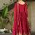 Maroon chinnon anarkali   embroidery zari sequins-work with  dupatta full stitch