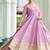 Lavender dusty coloured faux georgette anarkali gown and dupatt with embroidered work