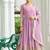 Lavender dusty coloured faux georgette anarkali gown and dupatt with embroidered work
