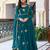 Teal green faux georgette anarkali suit with thread & sequin work – full stitched salwar kameez