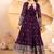 Wine  faux blooming anarkali suit with heavy sequin & multi thread embroidery – semi stitched salwar kameez