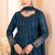 Teal blue faux blooming anarkali suit with heavy sequin & thread embroidery – full  stitched salwar kameez