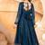 Teal blue faux blooming anarkali suit with heavy sequin & thread embroidery – full  stitched salwar kameez