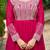 Rani pink georgette with embroidery beads sequins-work  ready to wear gown wtth dupatta