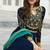 Navy Blue Faux Georgette Embroidered Wedding Wear Designer Anarkali Semi-Suit