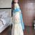 Off white chinon sharara suit with sequence embroidery & blue dupatta – full stitched salwar kameez