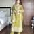 Olive green chinon straight suit with full sequence embroidery – ready to wear salwar kameez
