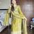 Olive green chinon straight suit with full sequence embroidery – ready to wear salwar kameez