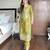 Olive green chinon straight suit with full sequence embroidery – ready to wear salwar kameez