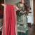 Green faux georgette sequence embroidered kurti with sharara and dupatta – designer salwar kameez