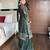 Green faux georgette sequence embroidered kurti with sharara and dupatta – designer salwar kameez